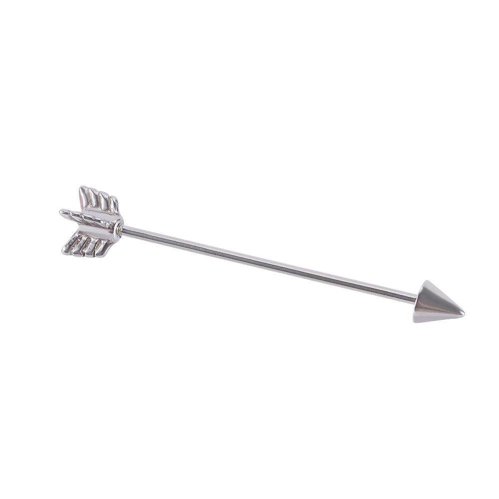 Industrial Barbell Long - Clou d'oreille long en acier inoxydable