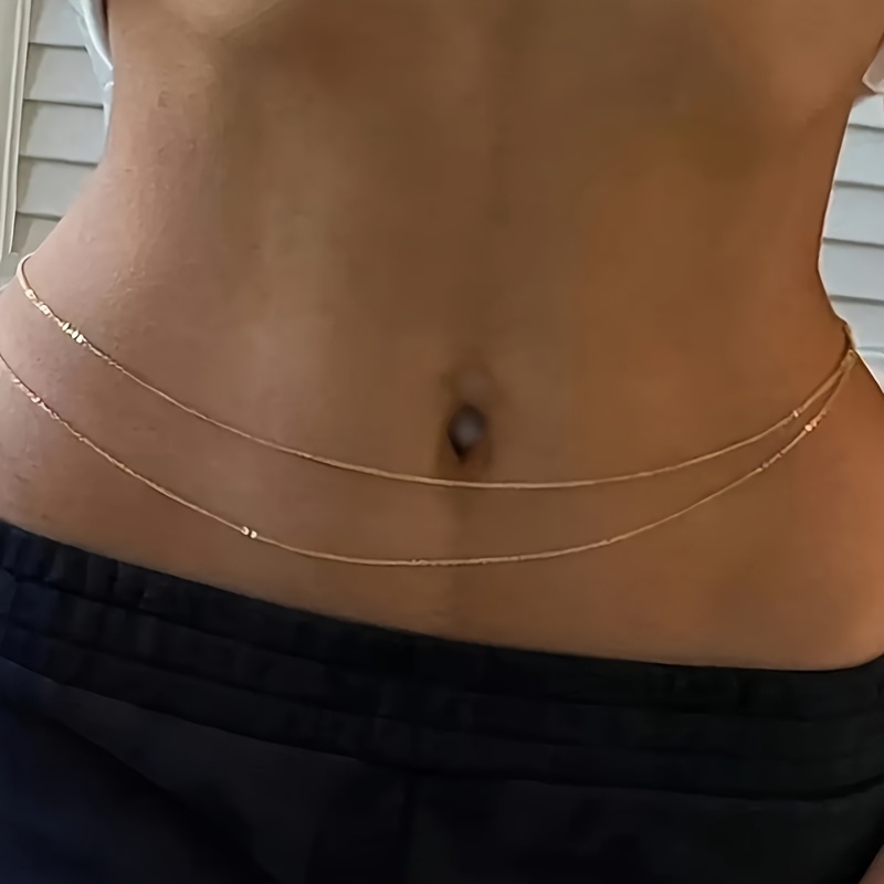 Body Jewelry Waist Chains - Ceinture chaîne en métal doré à