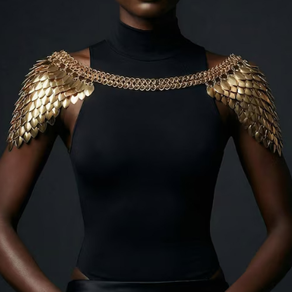 Body Jewelry Goth - Chaîne d'épaule gothique en écailles de