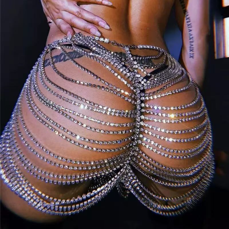 Body Jewelry Waist Chains - 1pcSexy à la mode strass fesses