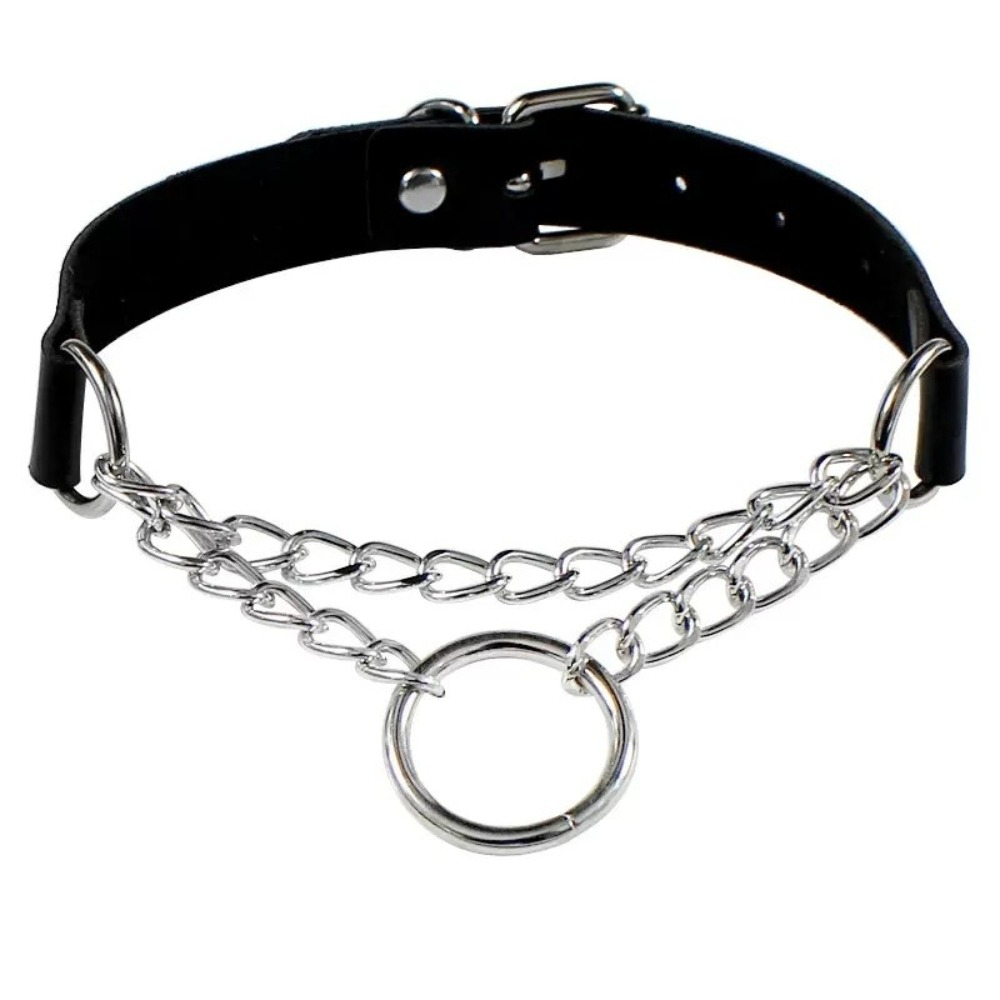 Collier ras du cou en cuir PU  - Body Jewelry Goth avis et prix