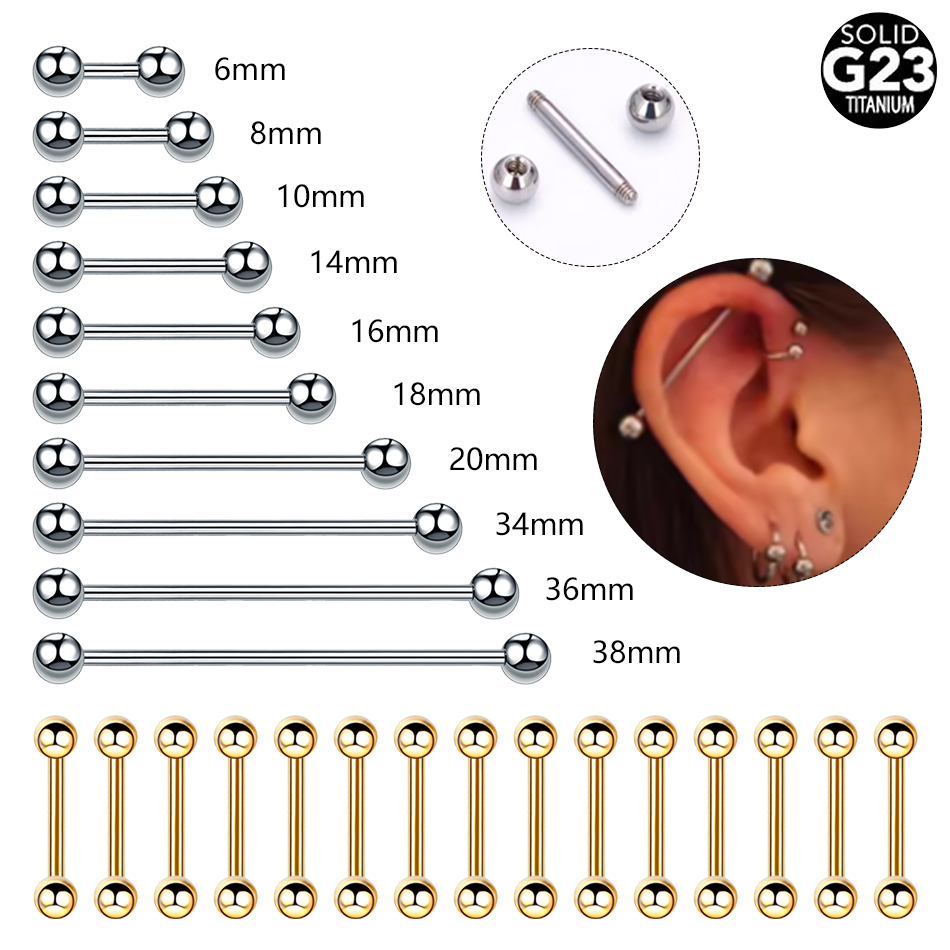 Piercing en Titane à Fil Exter - Industrial Barbell Long avis et prix