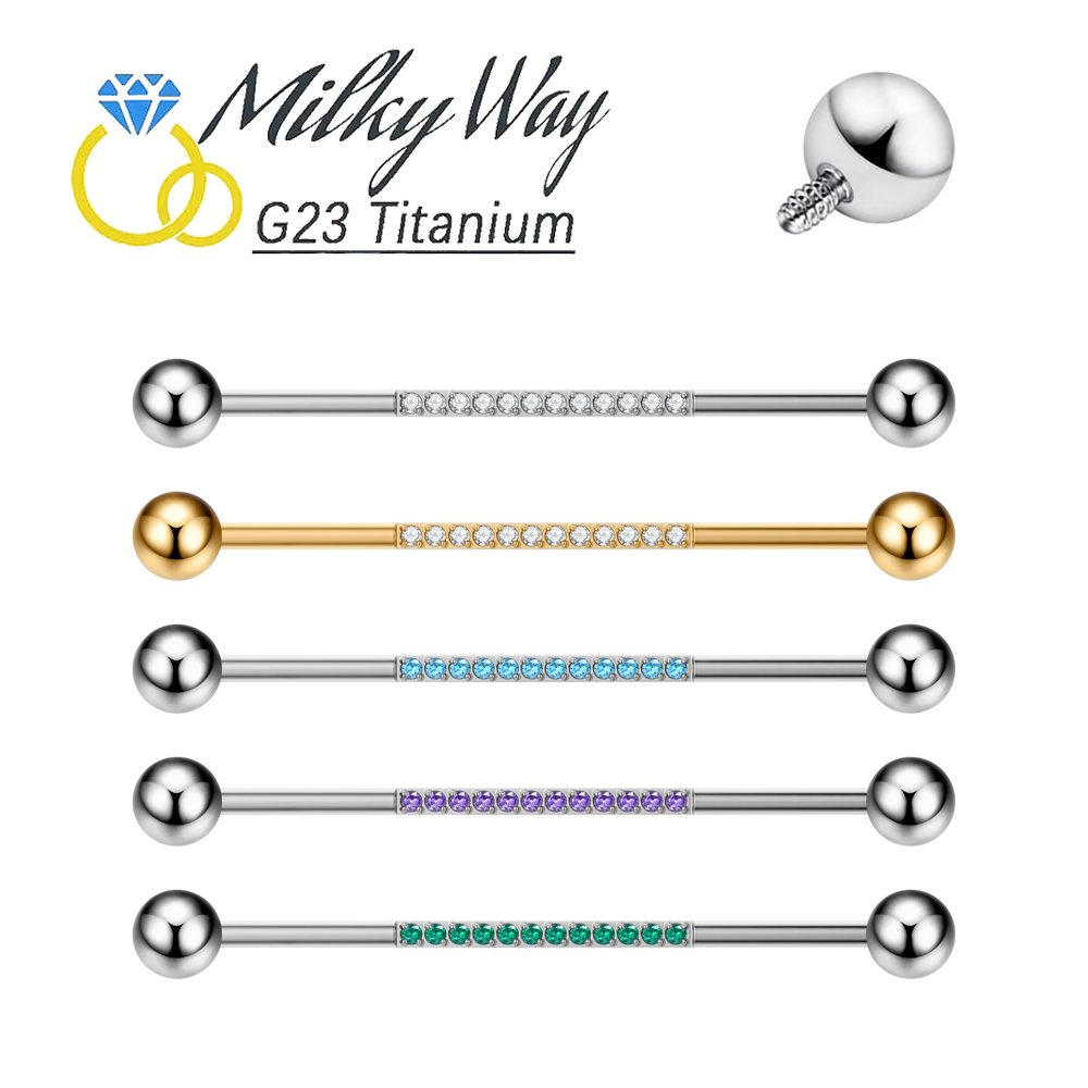 G23 titane corps Piercing bijo - Industrial Barbell Long avis et prix