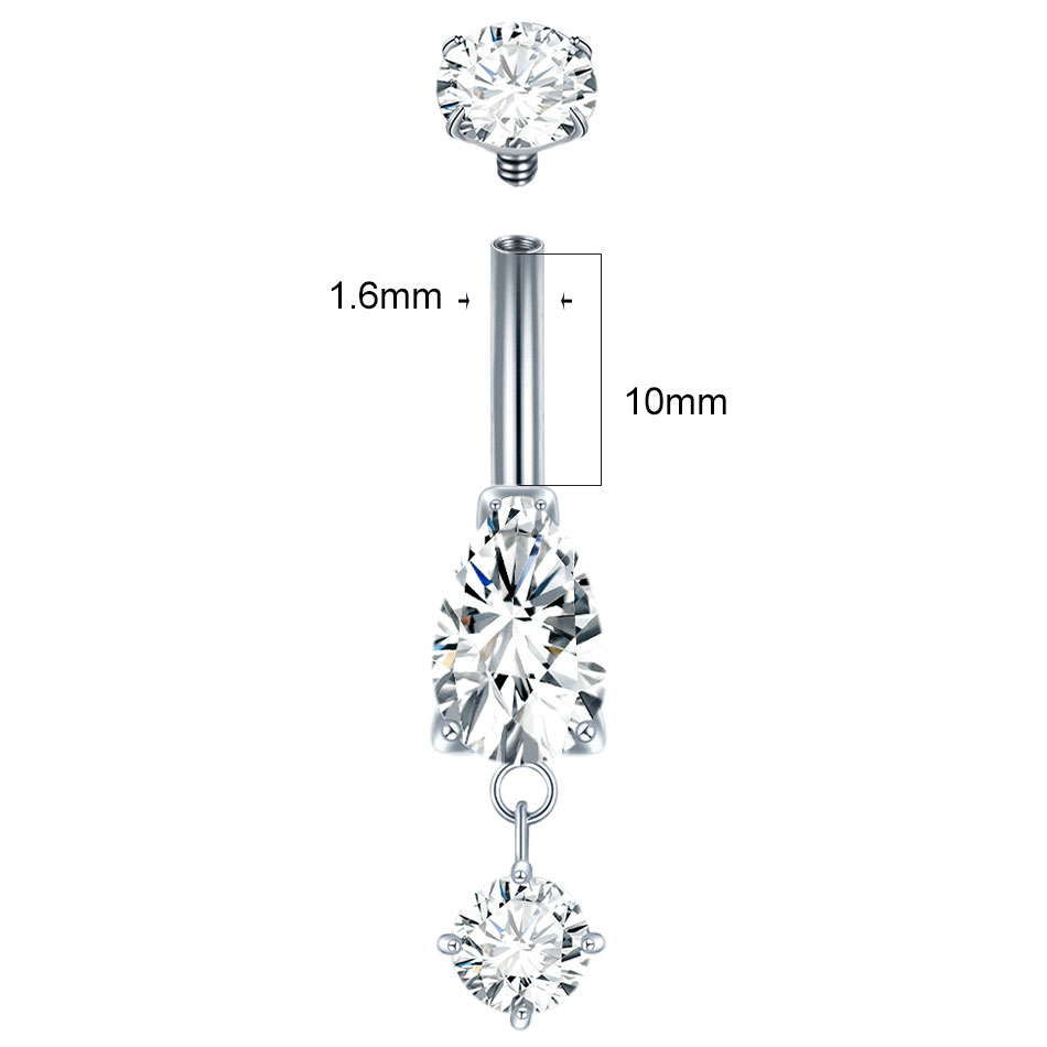 1/5 pièces titane cristal Zirc - Dermal Anchor Top avis et prix